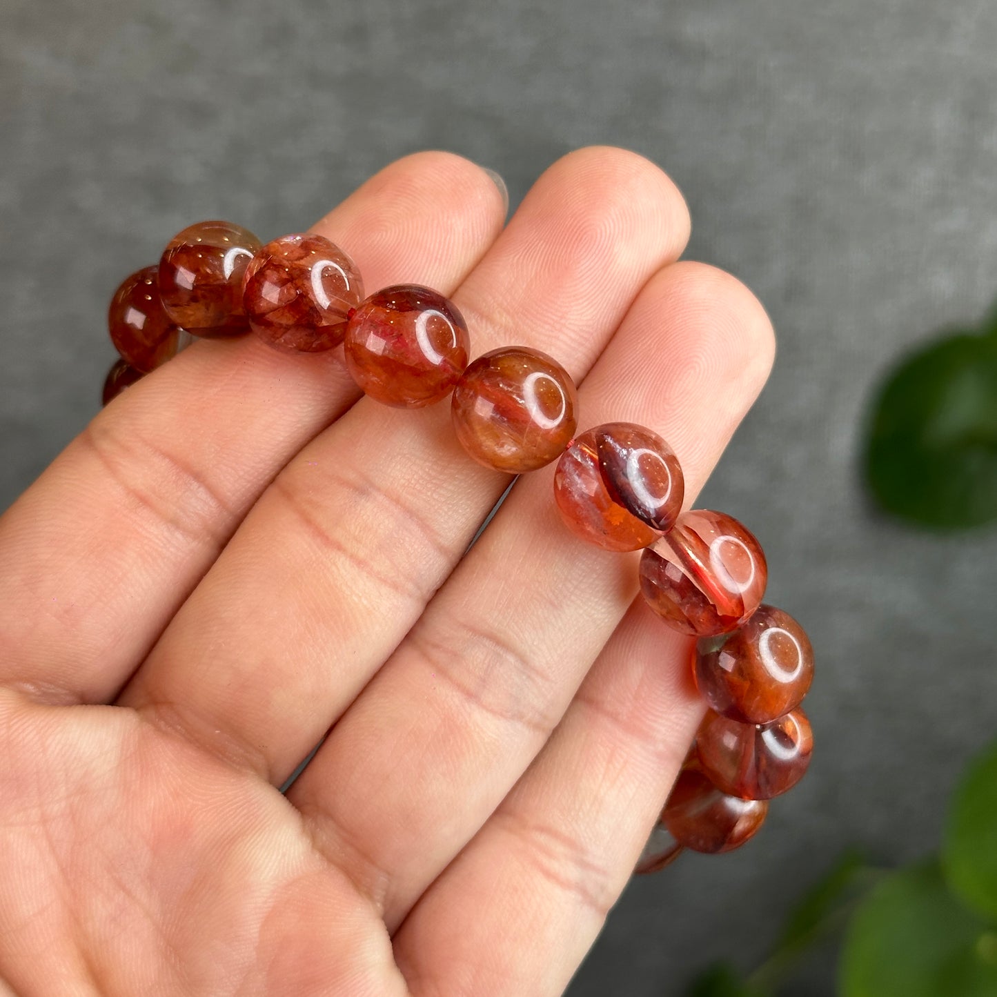 Natural Fire Quartz Bracelet Size 12 mm