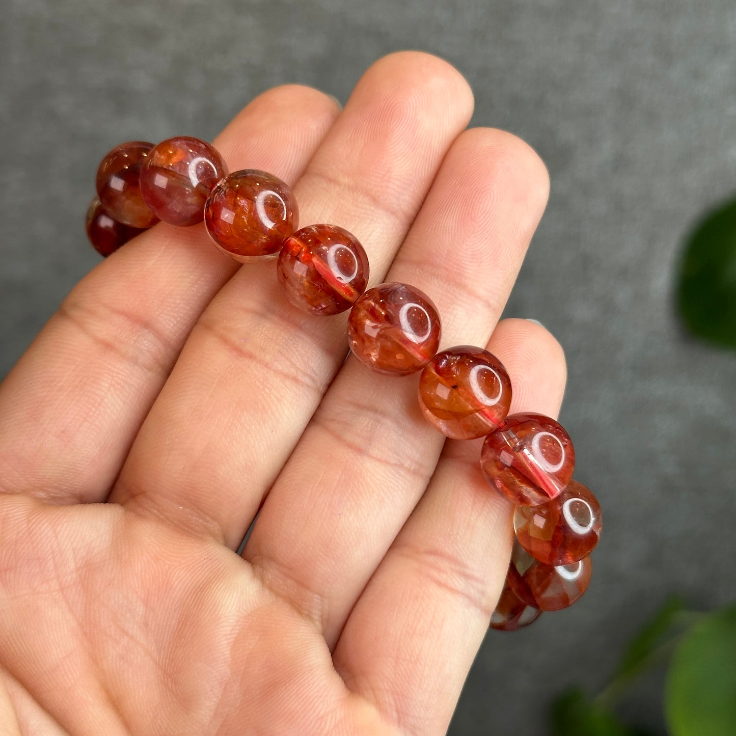 Natural Fire Quartz Bracelet Size 12 mm