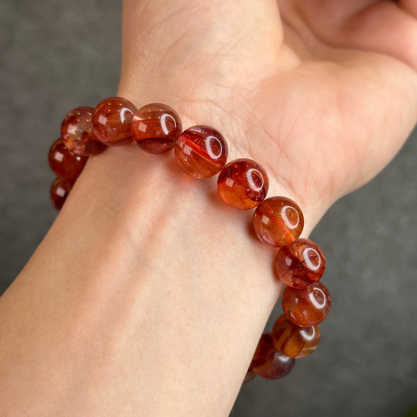 Natural Fire Quartz Bracelet Size 12 mm