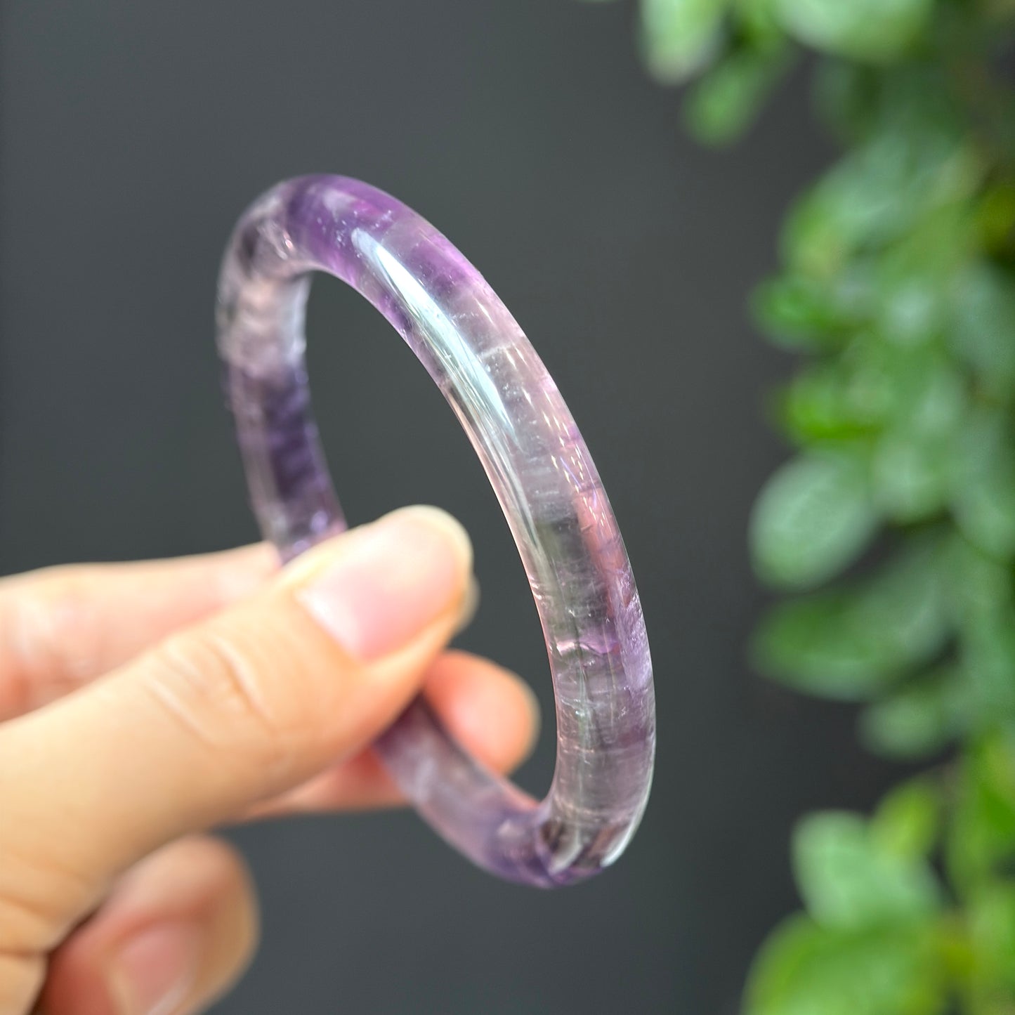 Natural Amethyst Bangle Chopstick Style Size 53 mm