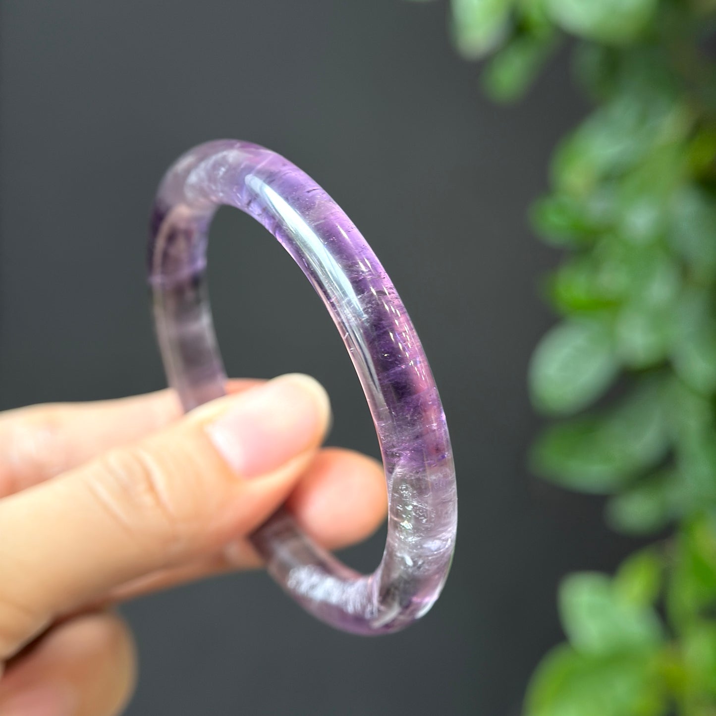 Natural Amethyst Bangle Chopstick Style Size 53 mm