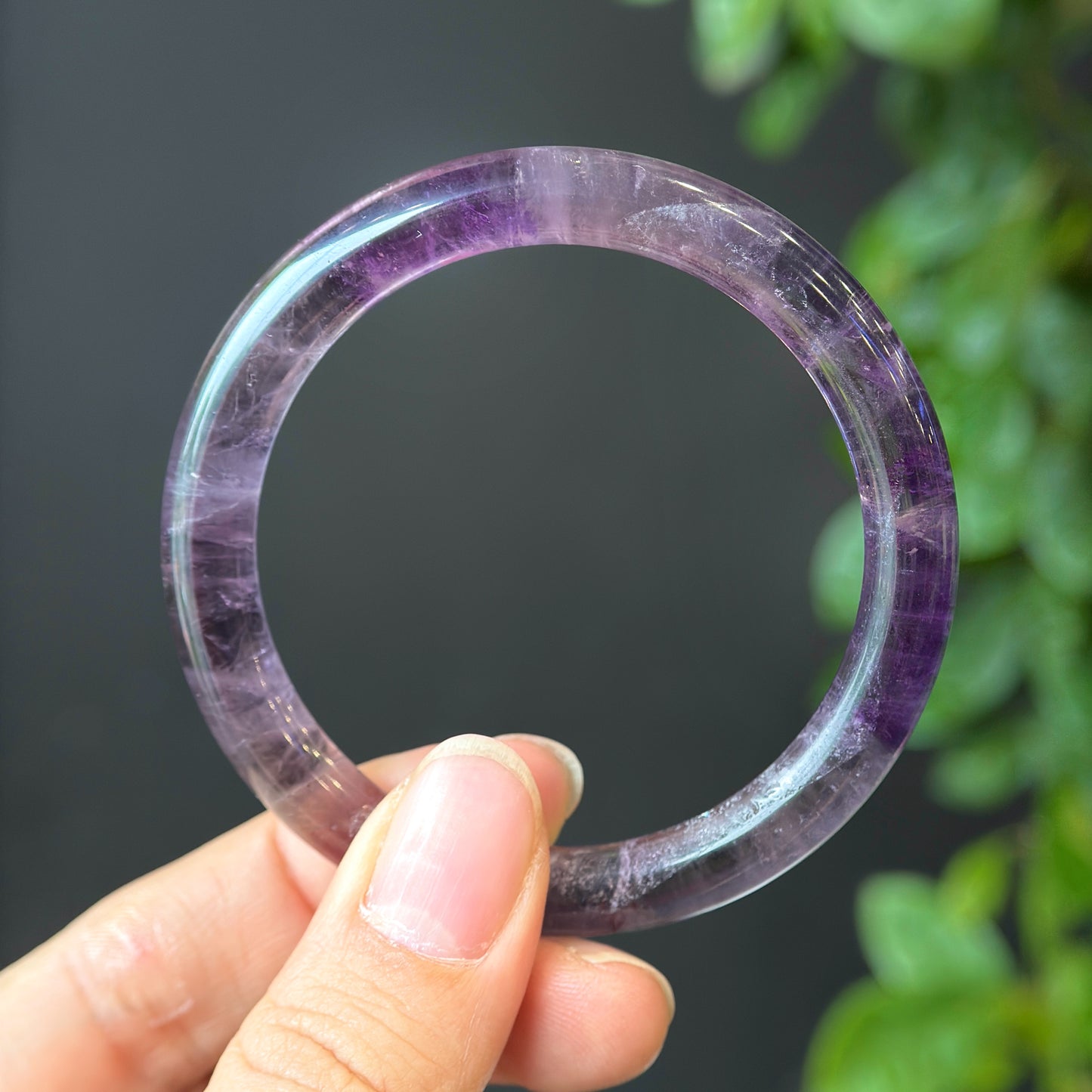 Natural Amethyst Bangle Chopstick Style Size 53 mm
