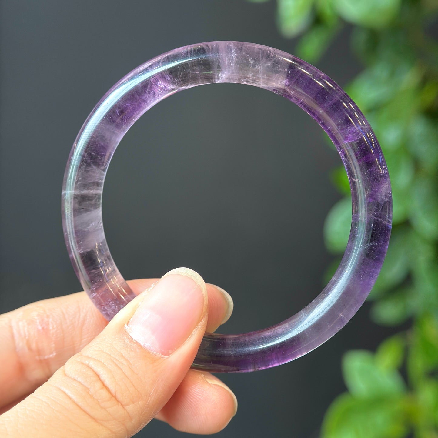 Natural Amethyst Bangle Chopstick Style Size 53 mm