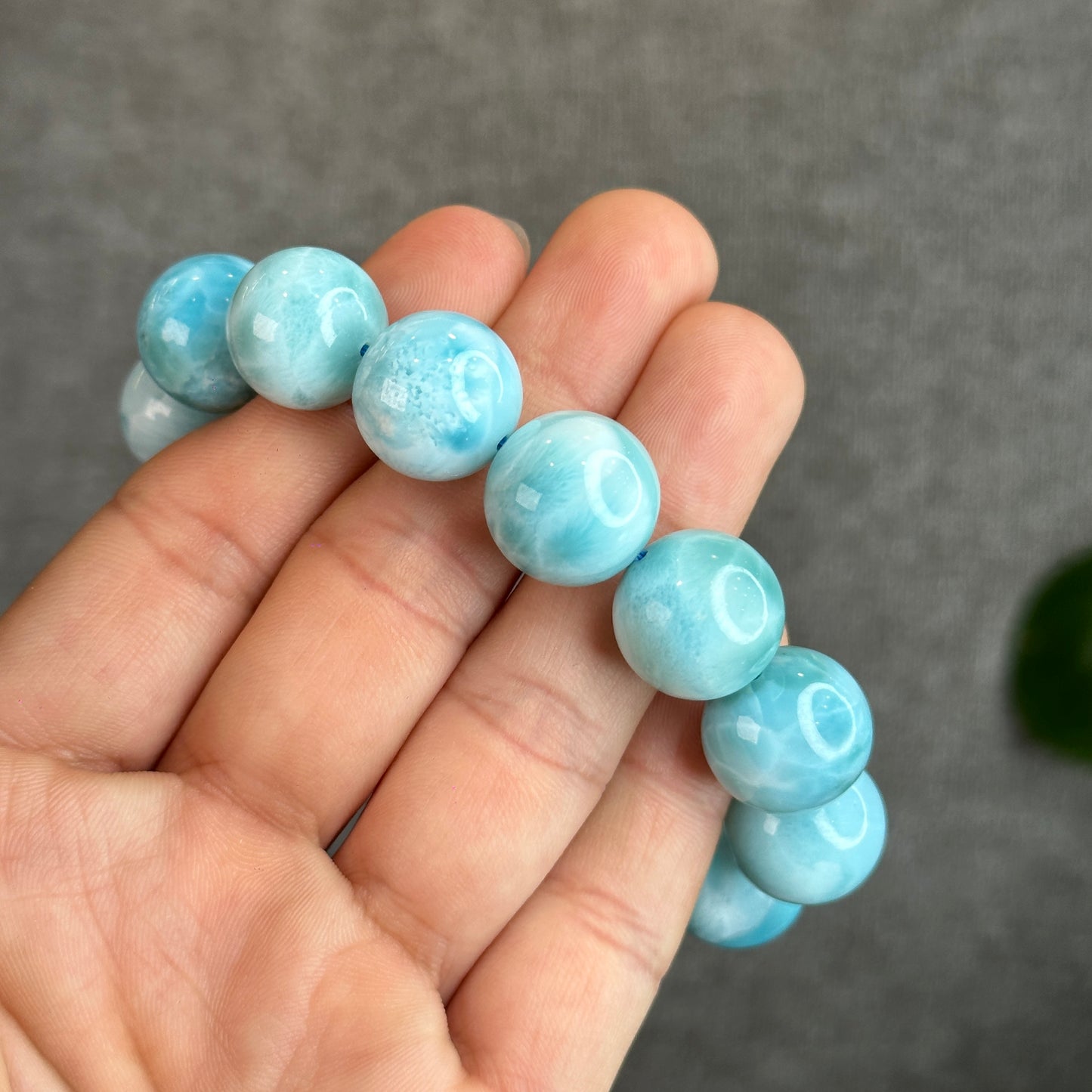 Natural Larima Bracelet Size 15 mm with Gem Review Certificate