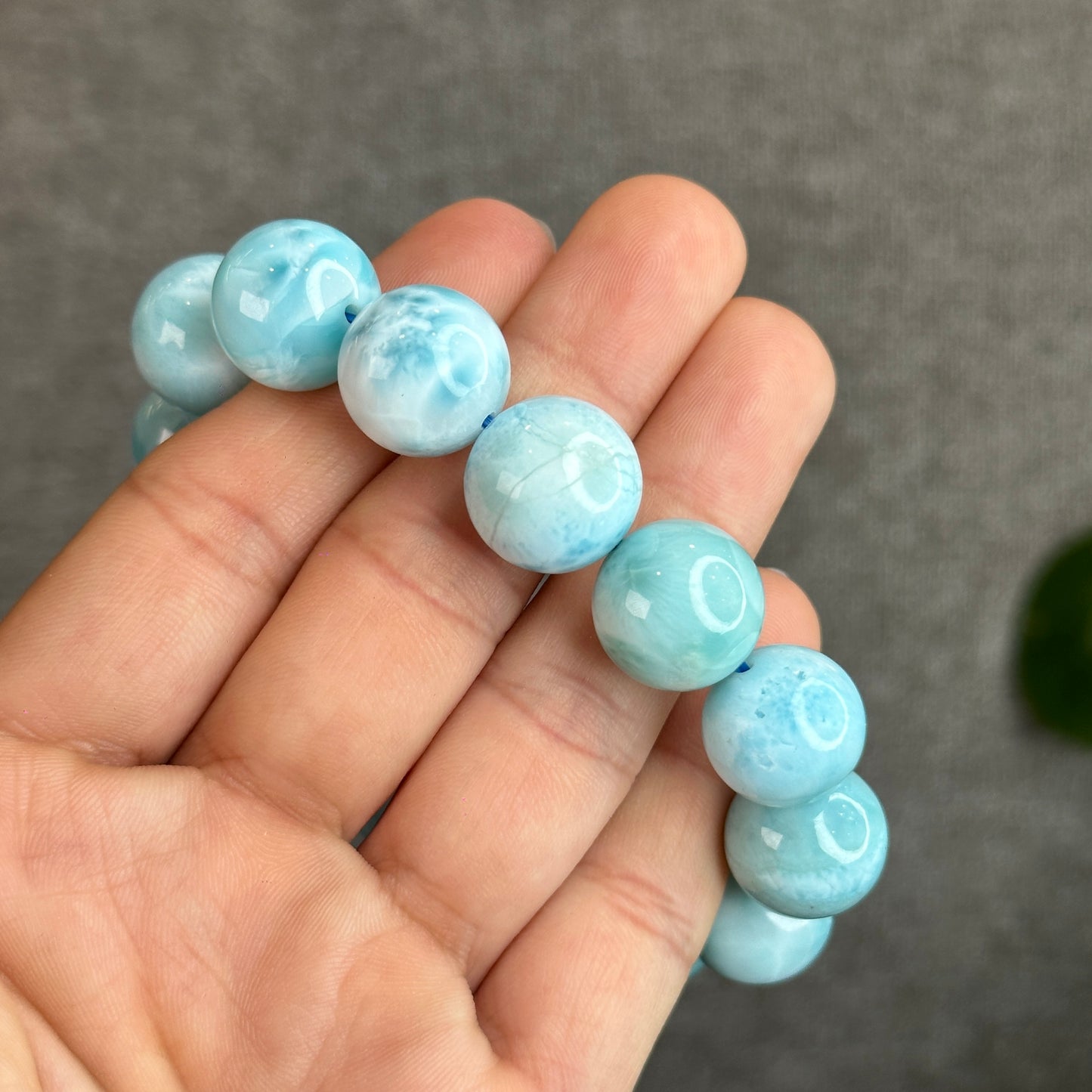 Natural Larima Bracelet Size 15 mm with Gem Review Certificate