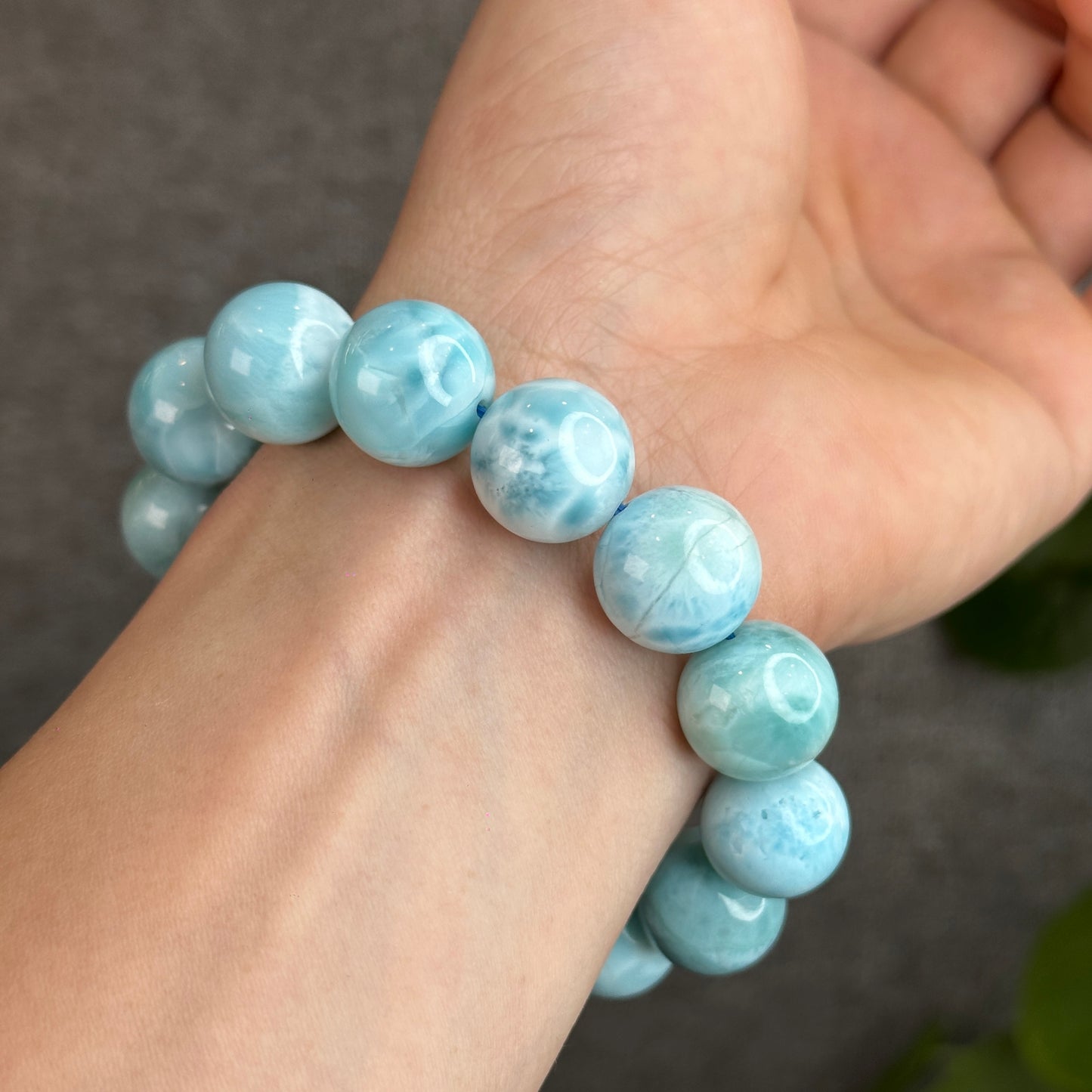 Natural Larima Bracelet Size 15 mm with Gem Review Certificate