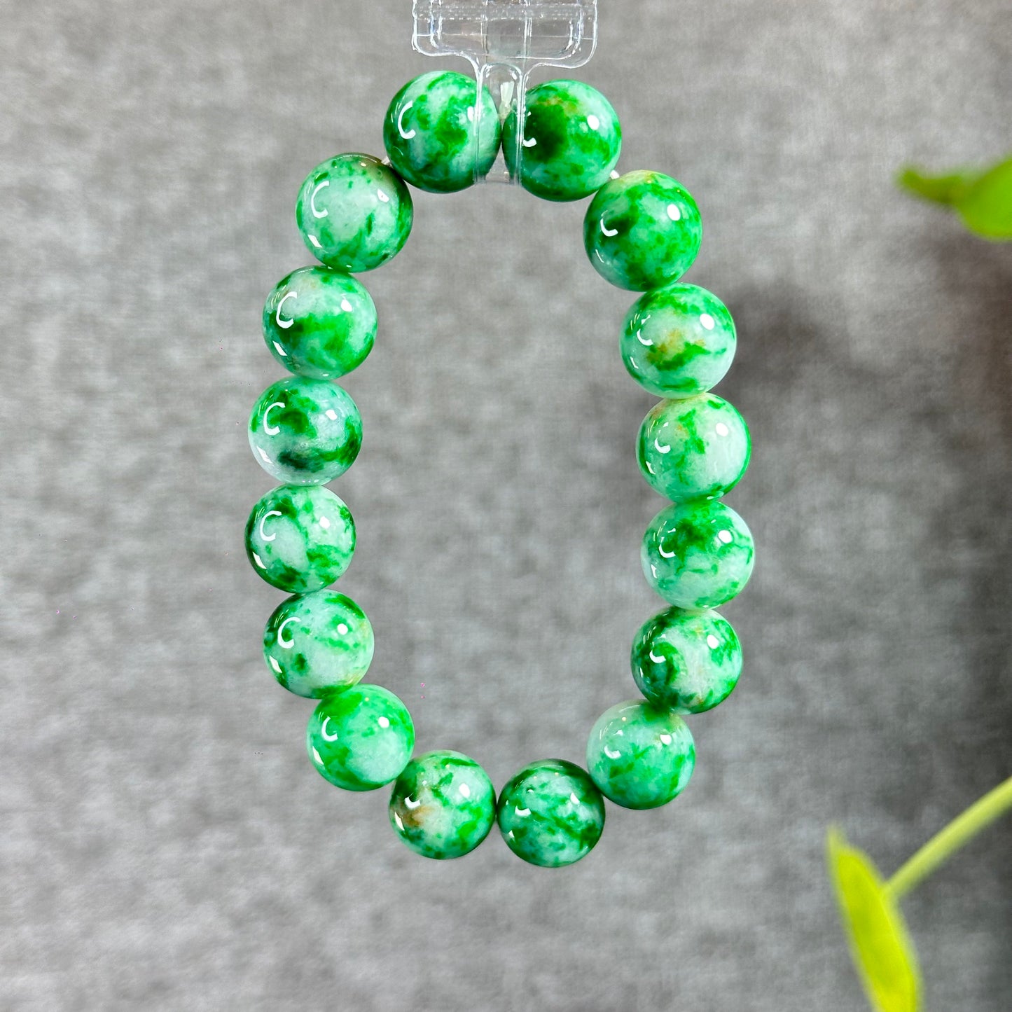 Natural Bright Apple Green Natural Jadeite Jade Bracelet Type A Size 12.5 mm