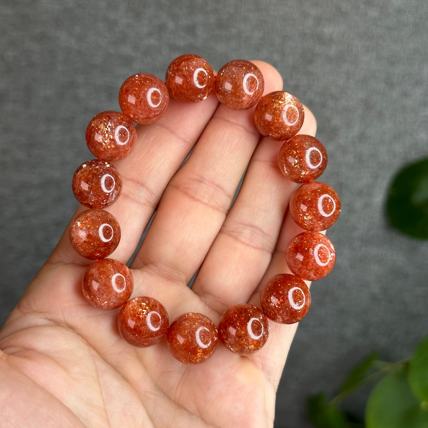 Natural Golden Sunstone Bracelet Size 14 mm with Gem Review Certificate