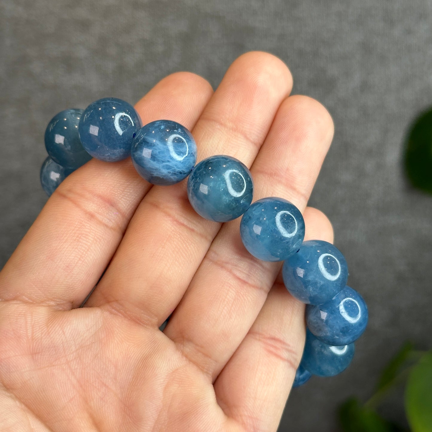 Natural Aquamarine Bracelet Size 14.5 mm