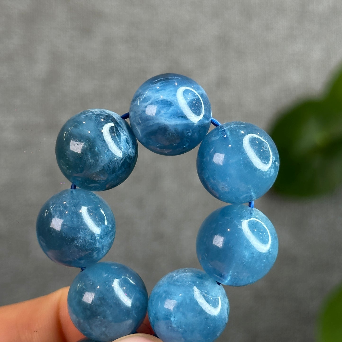 Natural Aquamarine Bracelet Size 14.5 mm