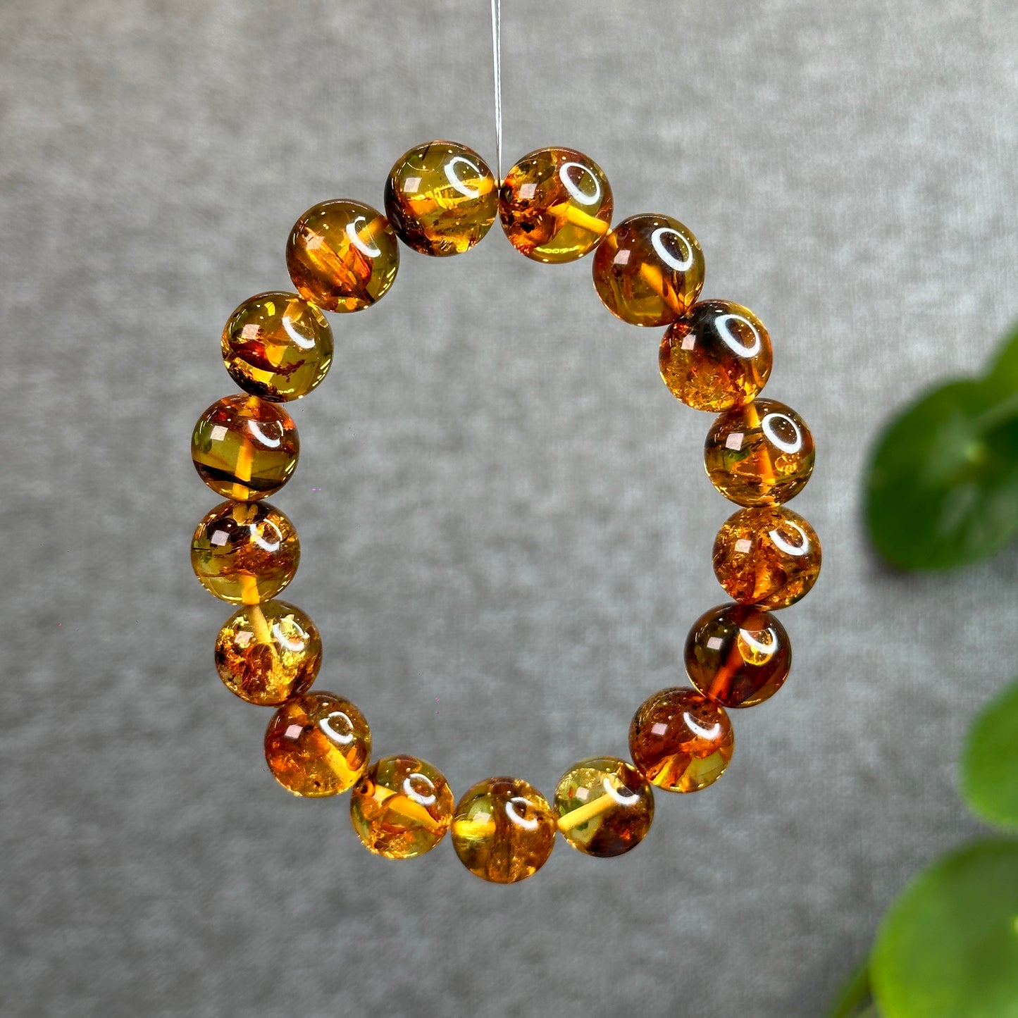 Natural Flower Amber Bracelet Size 12.5 - 13 mm