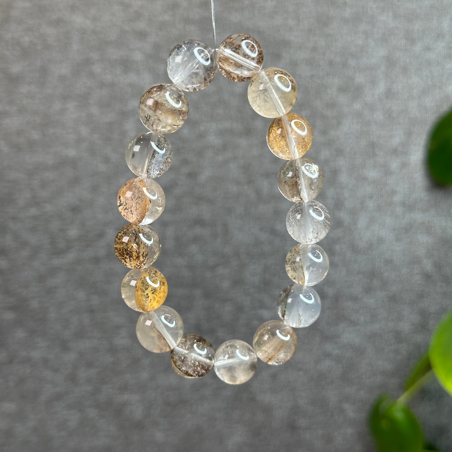 Natural Dendritic Quartz Bracelet Size 12-12.5 mm