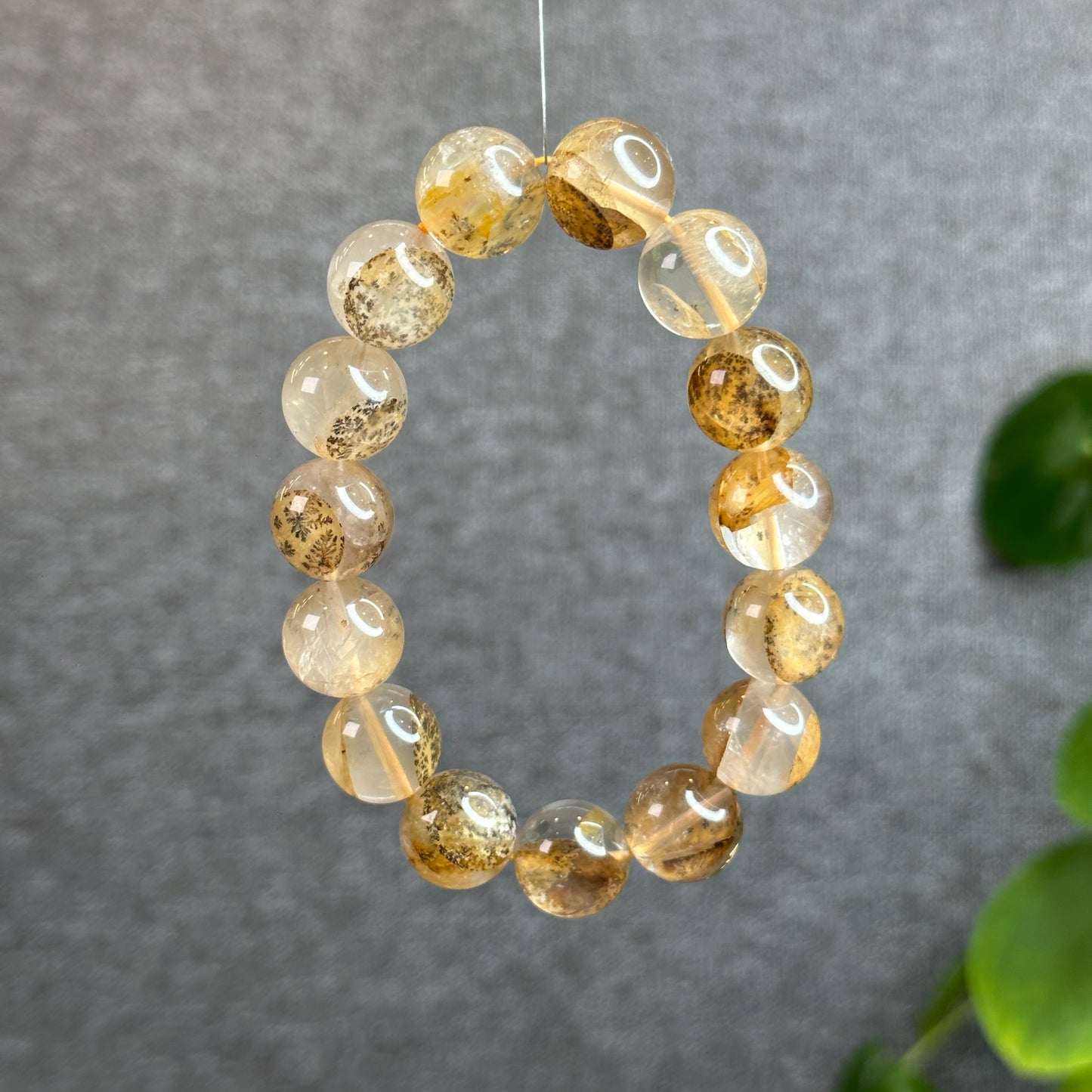 Natural Dendritic Quartz Bracelet Size 14.3 mm