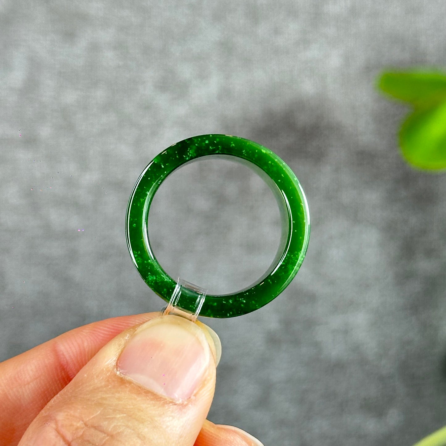 Natural Nephrite Jade Ring Square Style Size 2.27