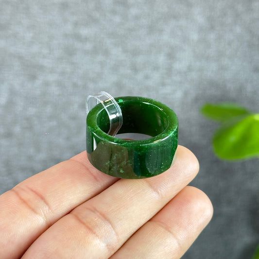 Natural Nephrite Jade Ring Square Style Size 2.27