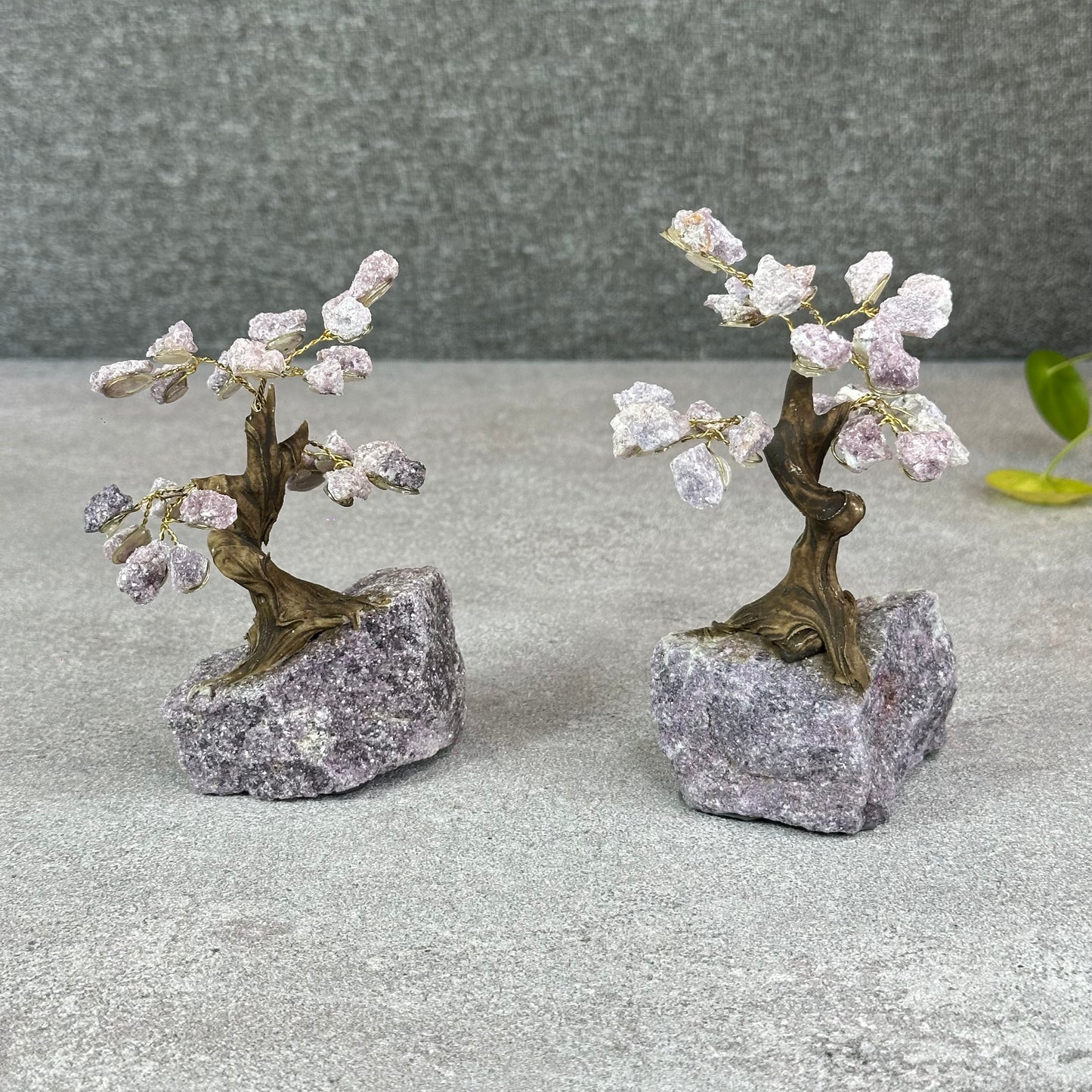 Natural Purple Lepidolite Bonsai Tree with Purple Lepidolite Base