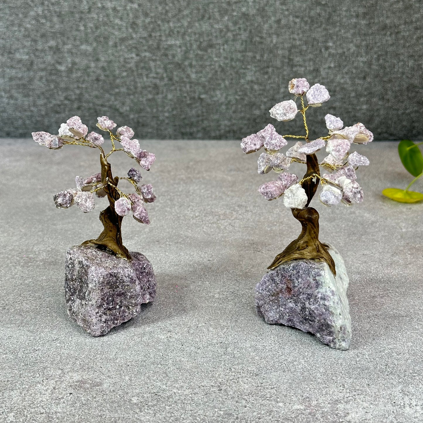 Natural Purple Lepidolite Bonsai Tree with Purple Lepidolite Base