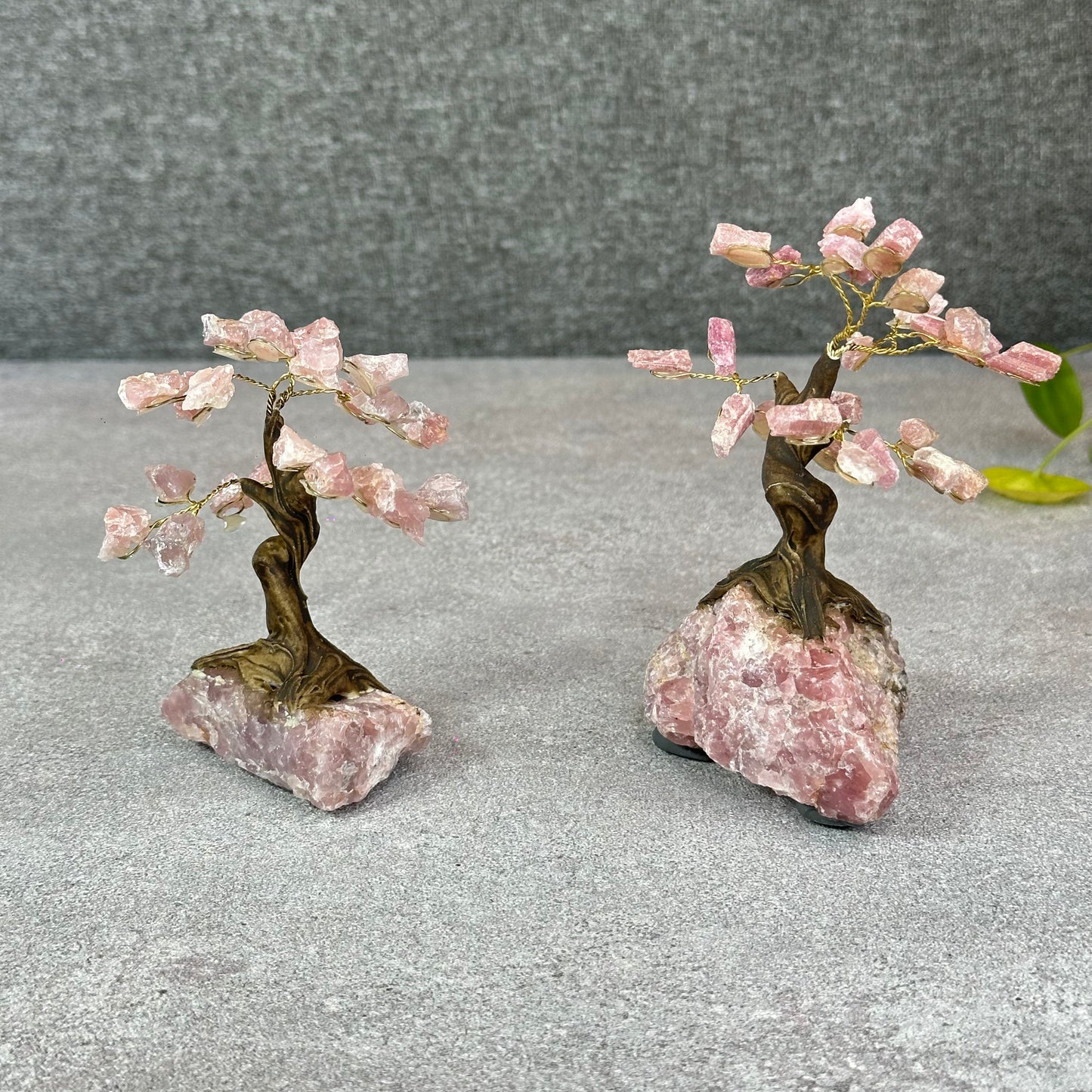 Natural Strawberry Quartz Bonsai Tree with Strawberry Quartz Base