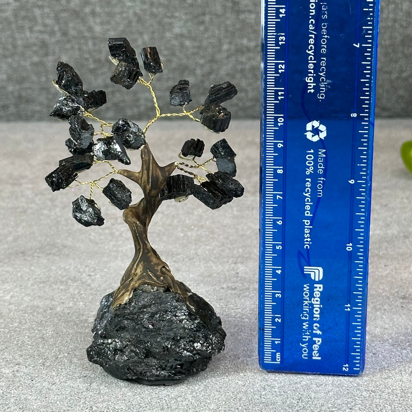 Natural Black Tourmaline Bonsai Tree with Quartz Black Tourmaline Base
