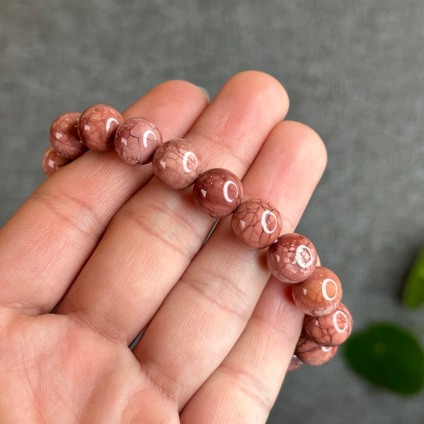 Natural Alashan Agate Bracelet Size 10.5 mm