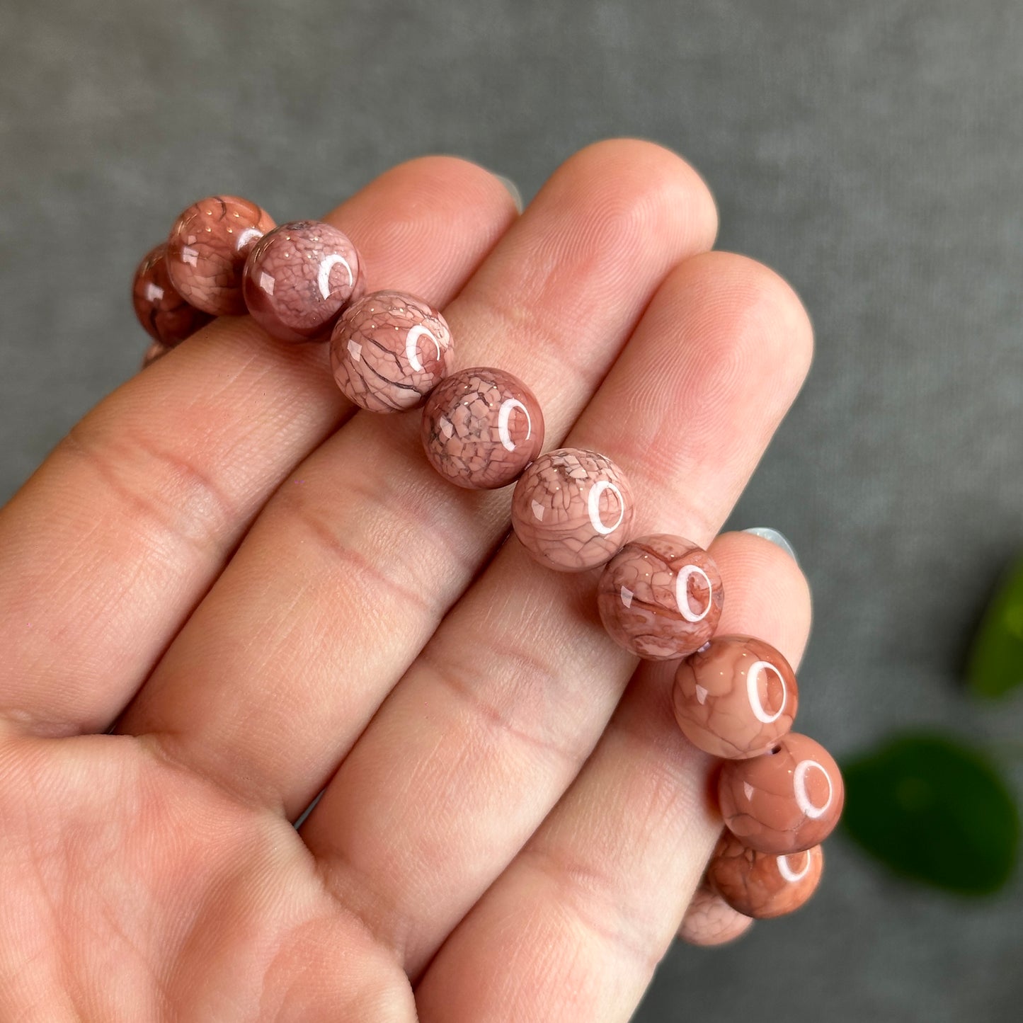 Natural Alashan Agate Bracelet Size 10.5 mm
