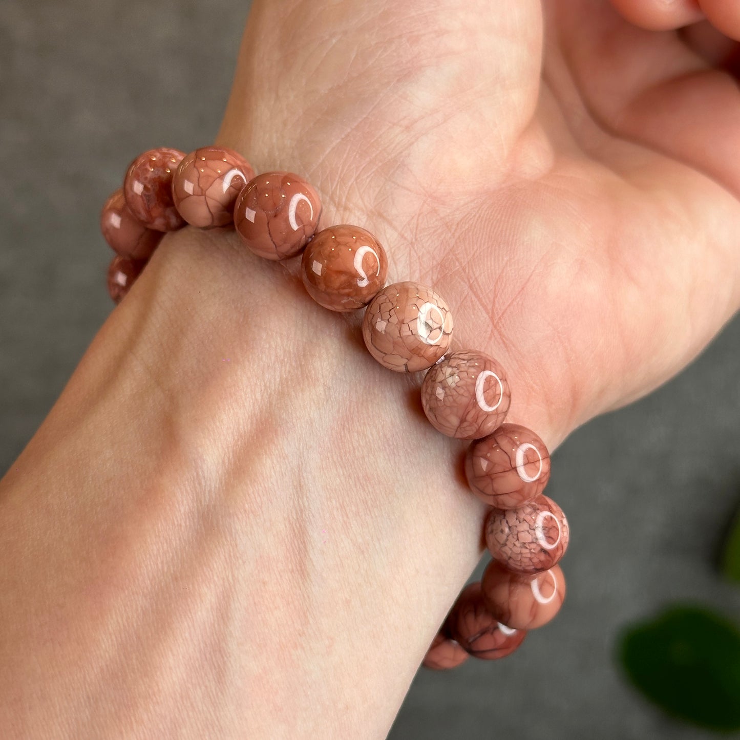 Natural Alashan Agate Bracelet Size 10.5 mm