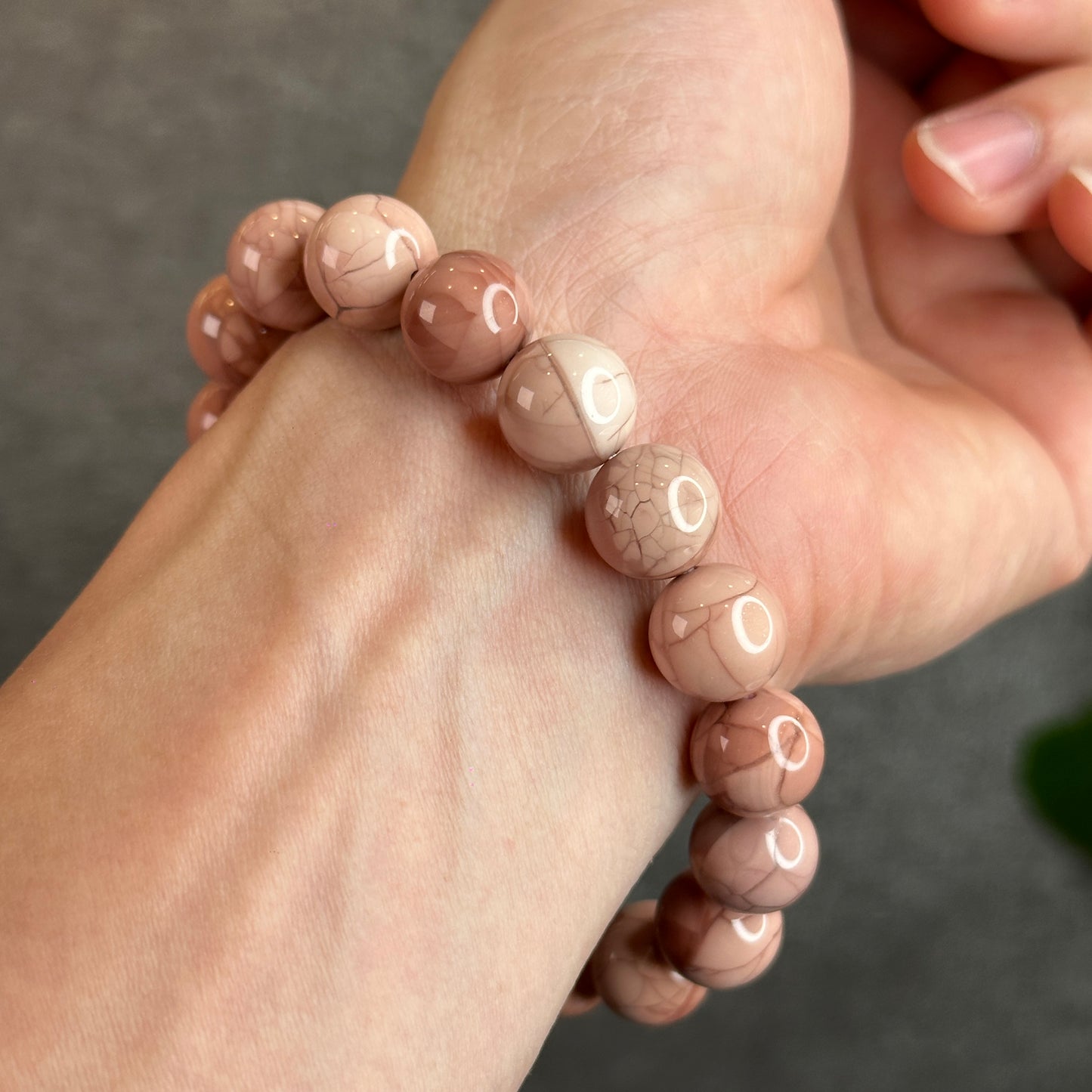 Natural Alashan Agate Bracelet Size 12 mm