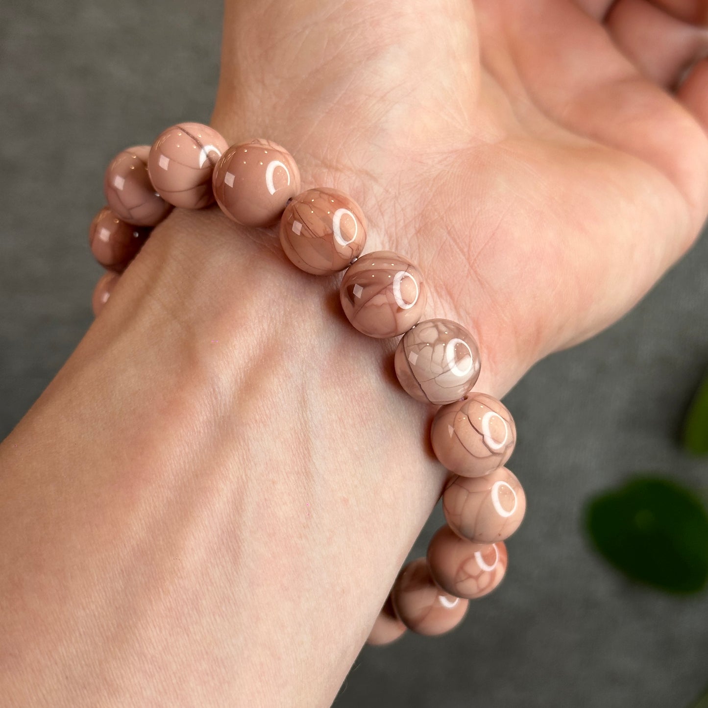 Natural Alashan Agate Bracelet Size 12 mm