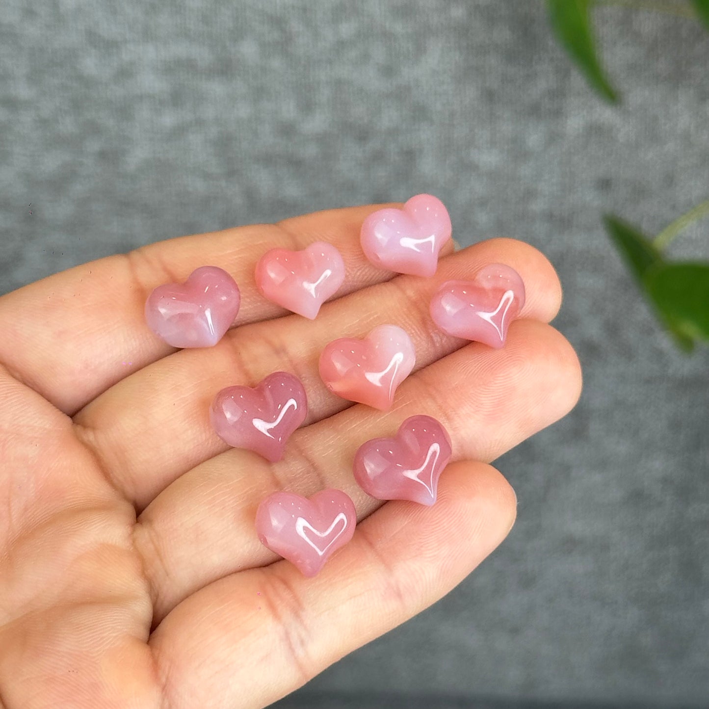 Natural Yanyuan Agate Heart Charm