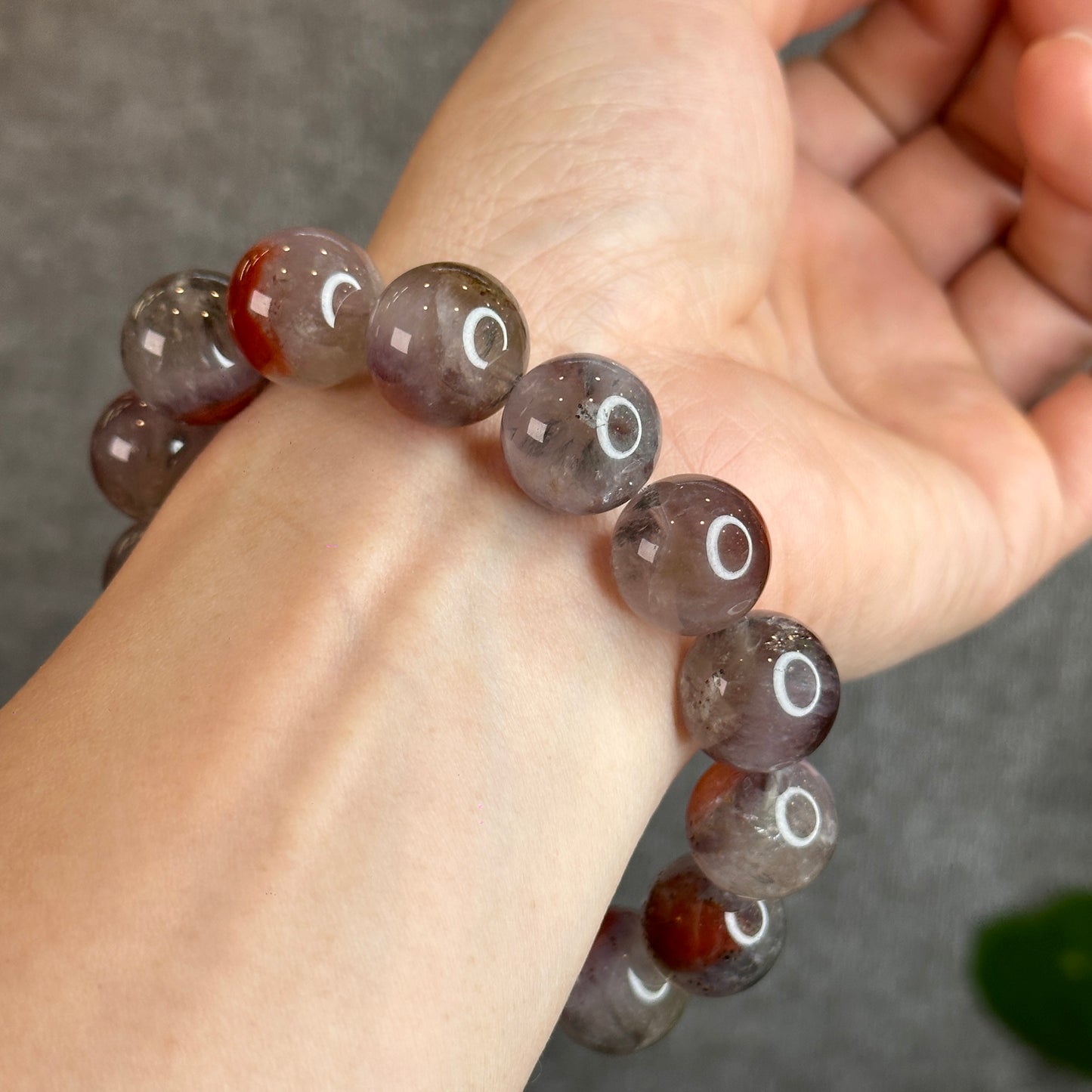 Natural Auralite 23 Bracelet Size 15.5 mm with Gem Review Certificate