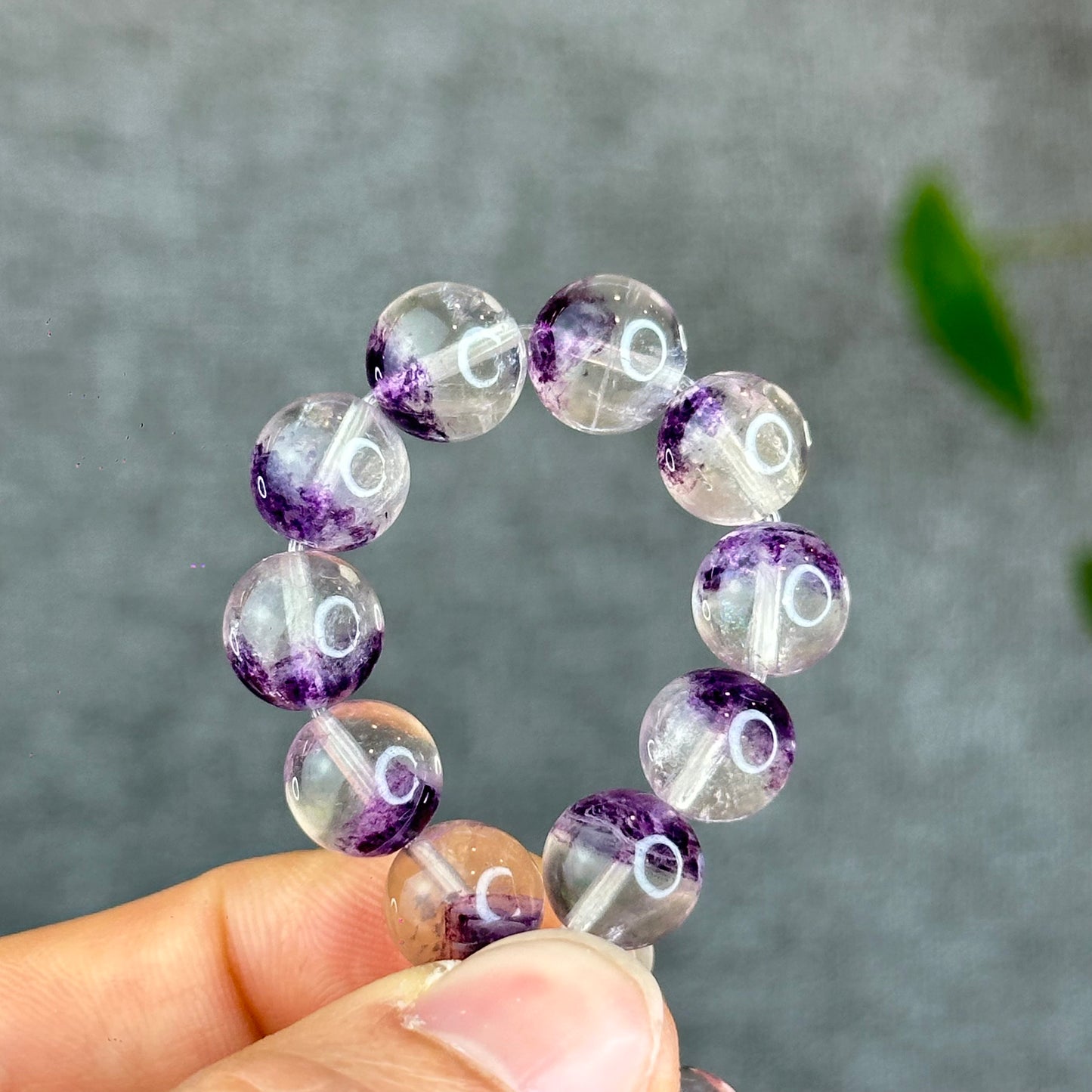 Fluorite violette des États-Unis dans des bracelets à quartz taille 9,5 mm