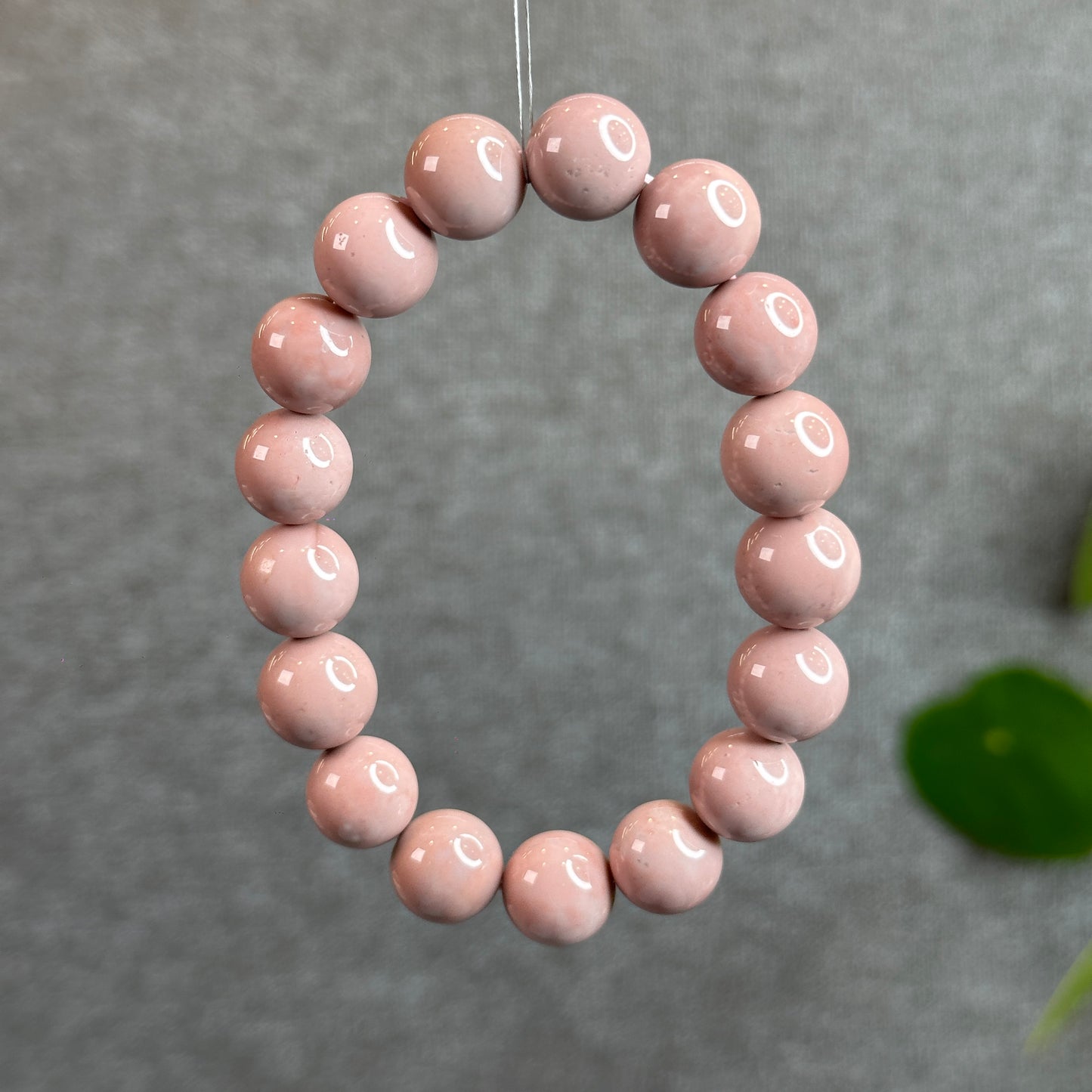 Natural Pink Alashan Agate Bracelet Size 12-12.5 mm