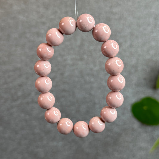 Natural Pink Alashan Agate Bracelet Size 12-12.5 mm