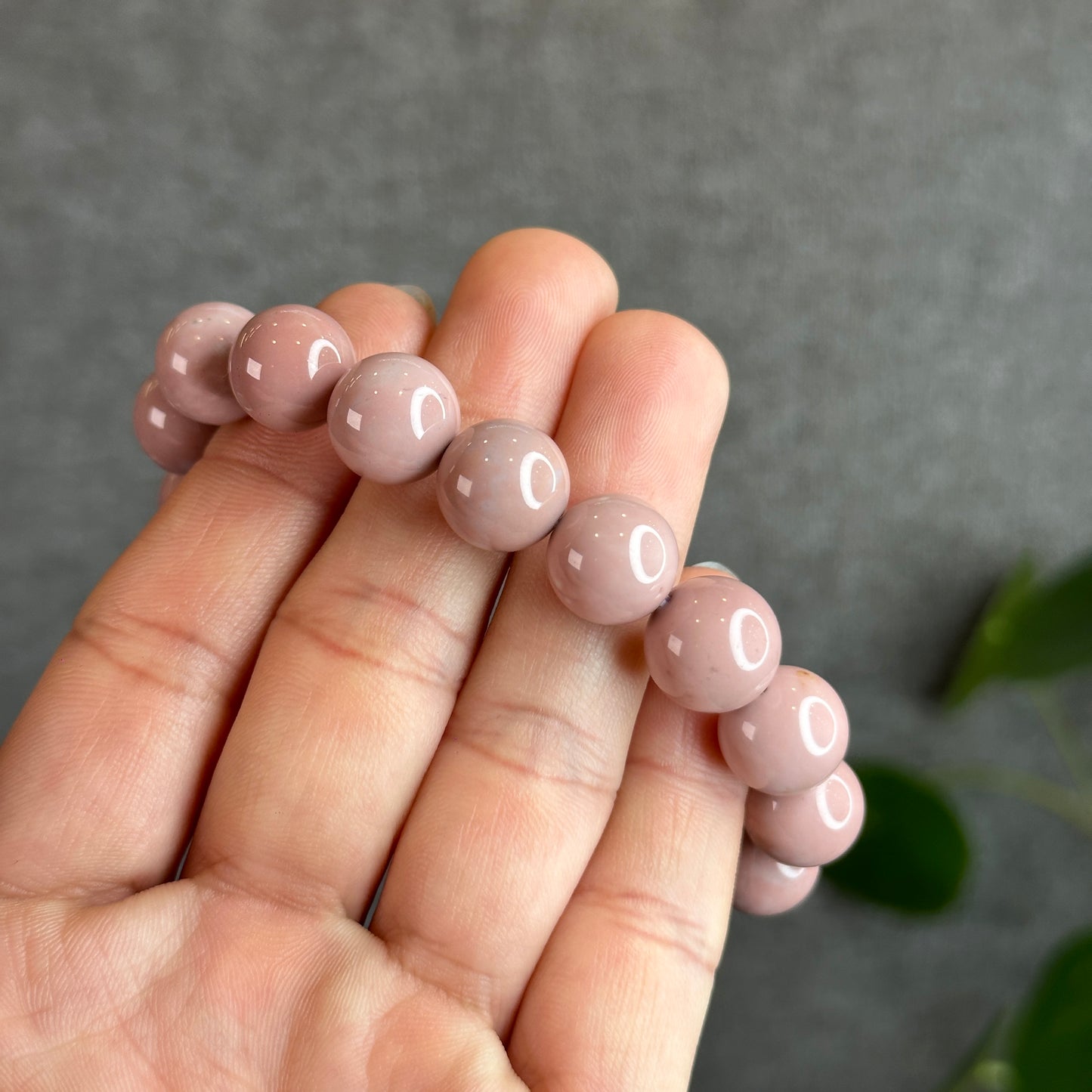 Natural Pink Alashan Agate Bracelet Size 12-12.5 mm