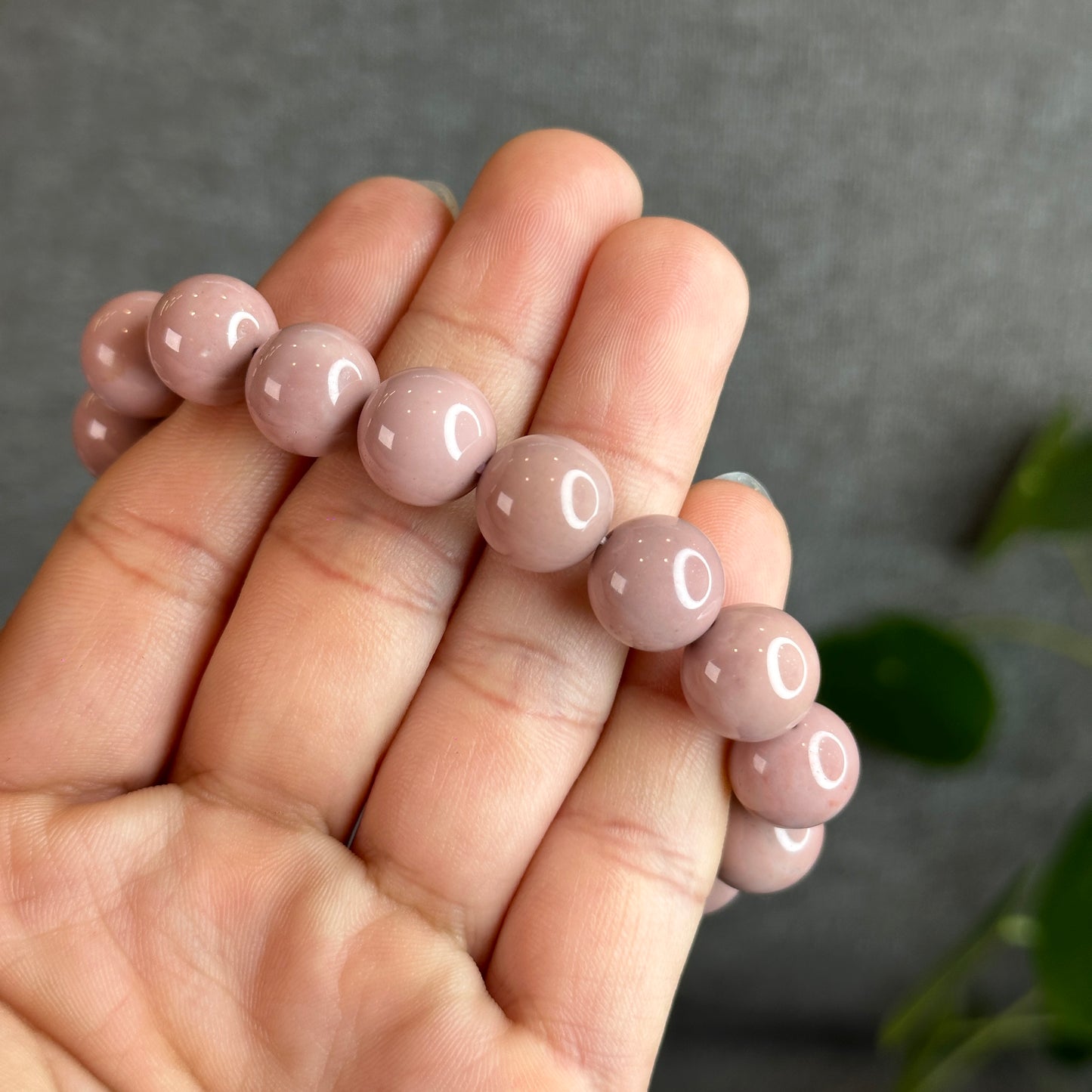 Natural Pink Alashan Agate Bracelet Size 12-12.5 mm