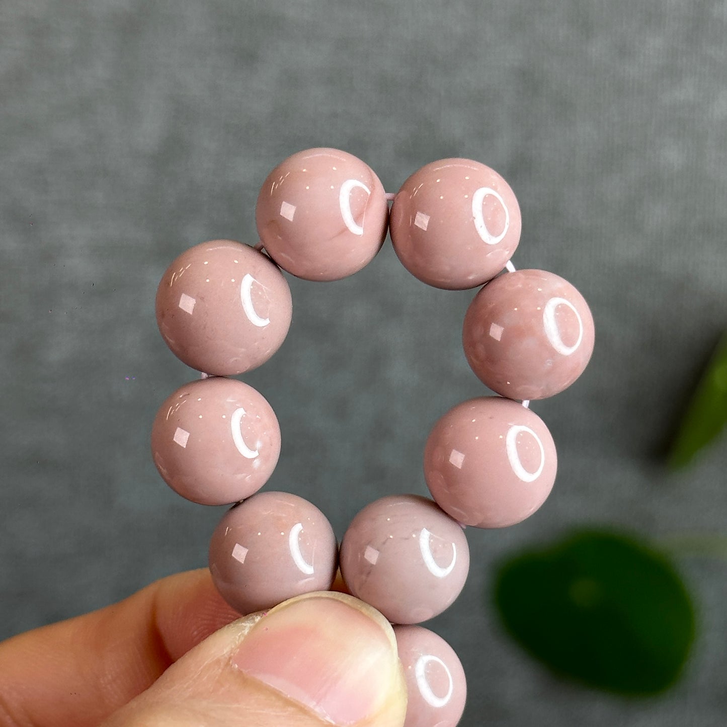 Natural Pink Alashan Agate Bracelet Size 12-12.5 mm