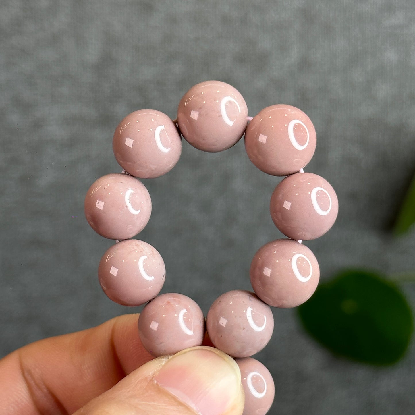 Natural Pink Alashan Agate Bracelet Size 12-12.5 mm