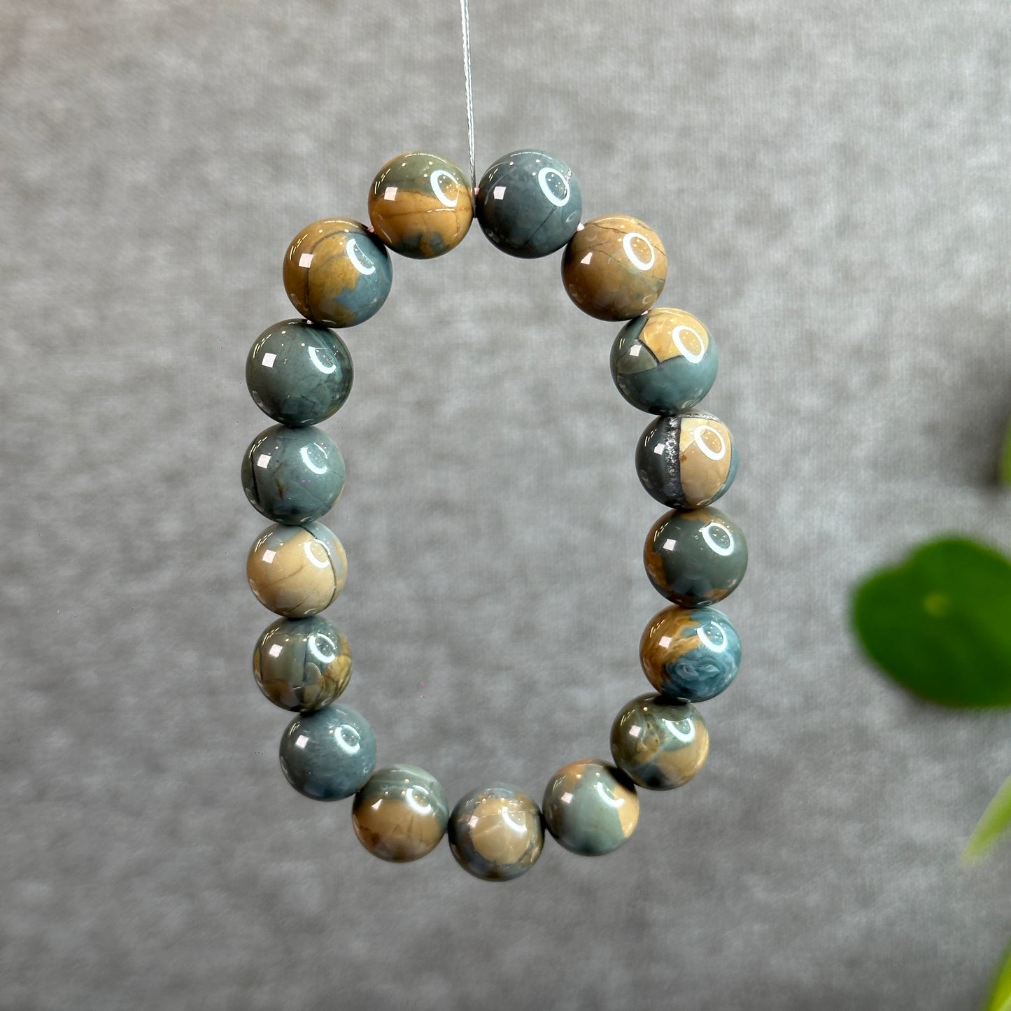 Natural Blue Alashan Agate Bracelet Size 12 mm