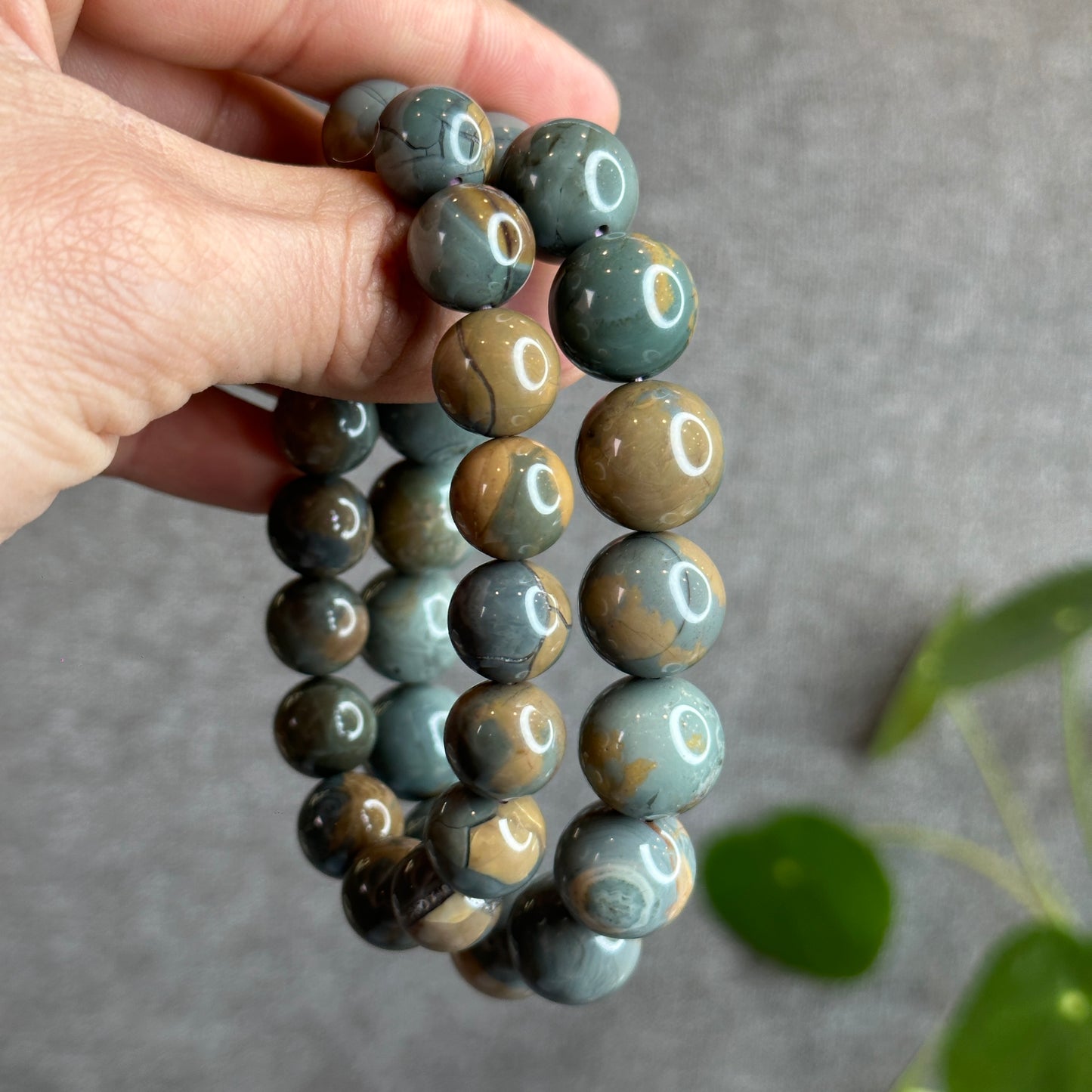Natural Blue Alashan Agate Bracelet Size 12 mm