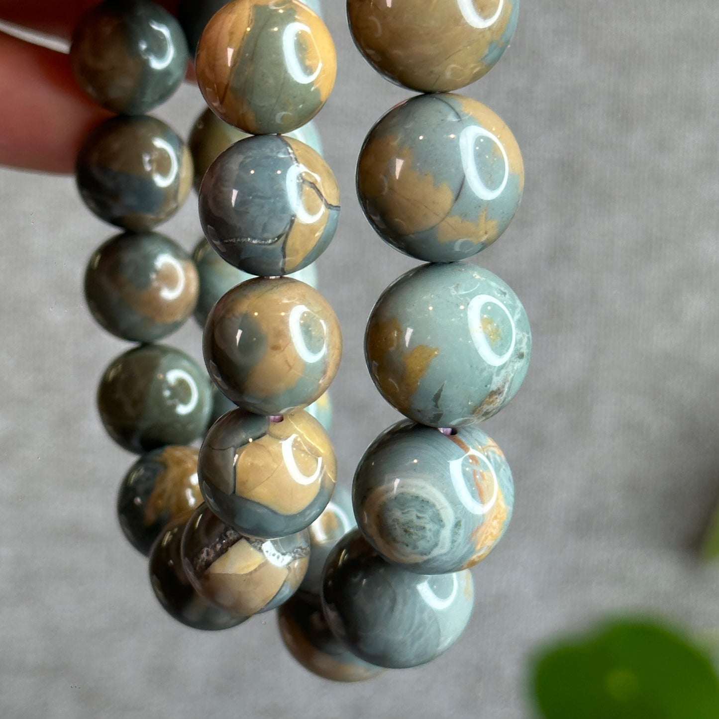 Natural Blue Alashan Agate Bracelet Size 12 mm
