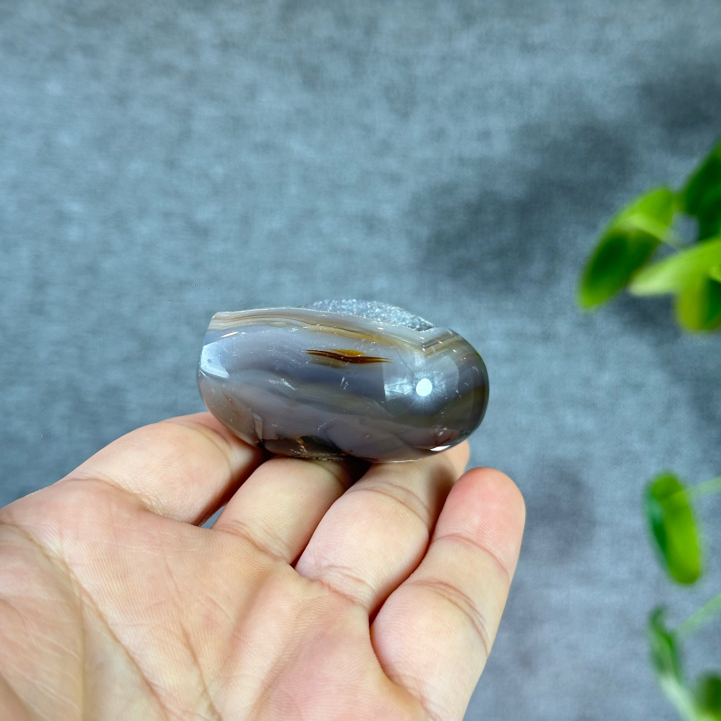 Natural Druzy Agate Heart