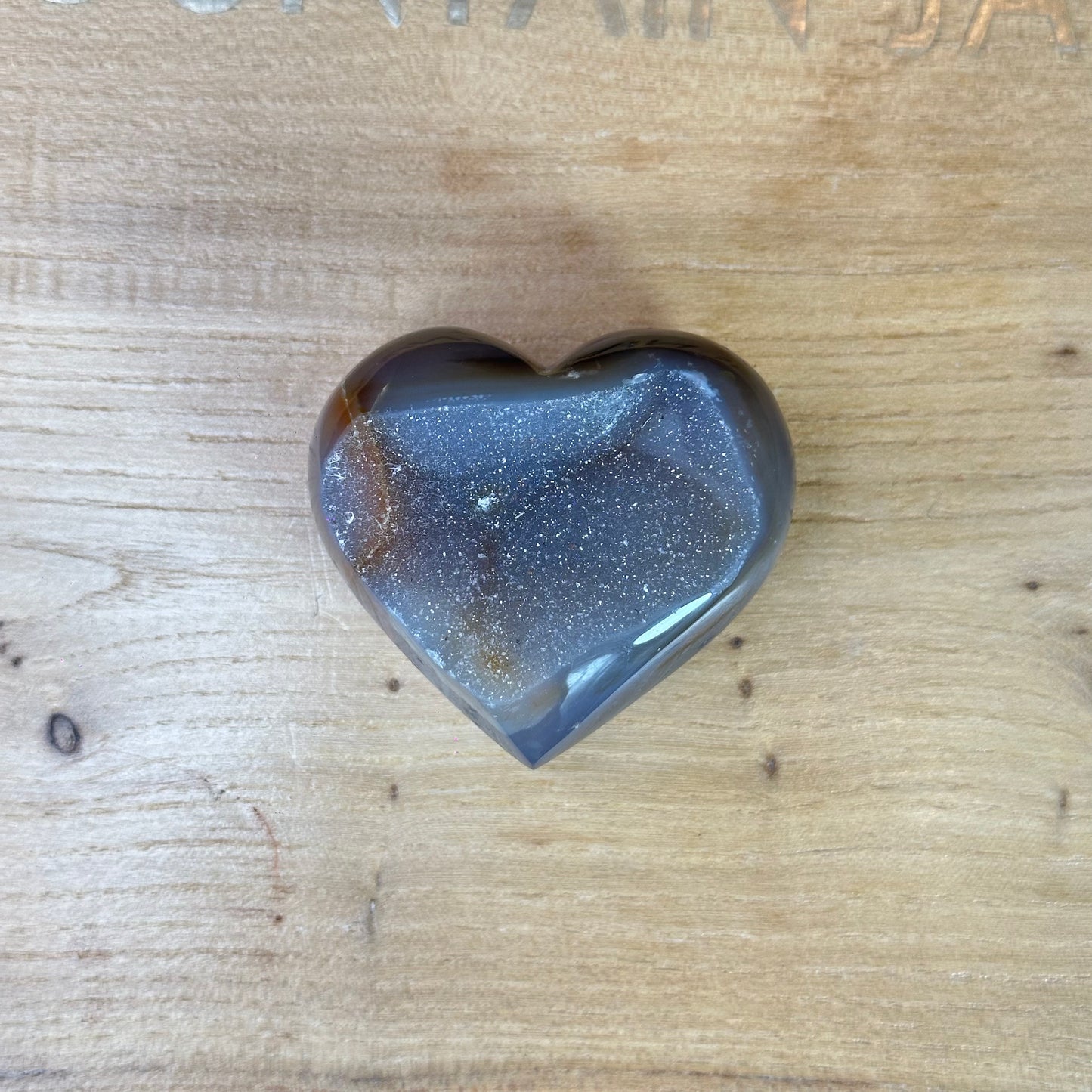 Natural Druzy Agate Heart