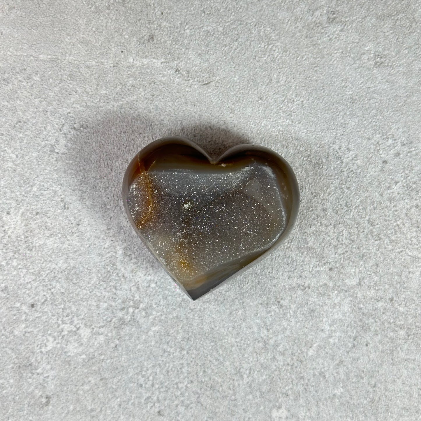 Natural Druzy Agate Heart