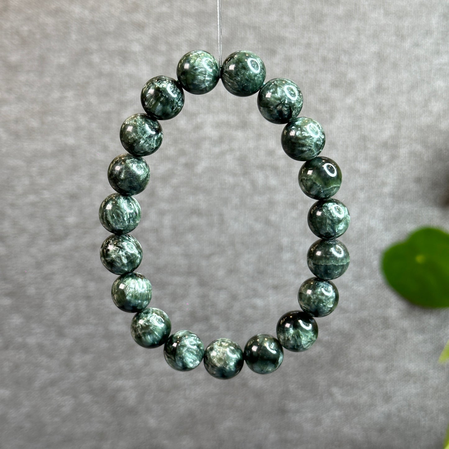 Natural Seraphinite Bracelet Size 12-12.5 mm