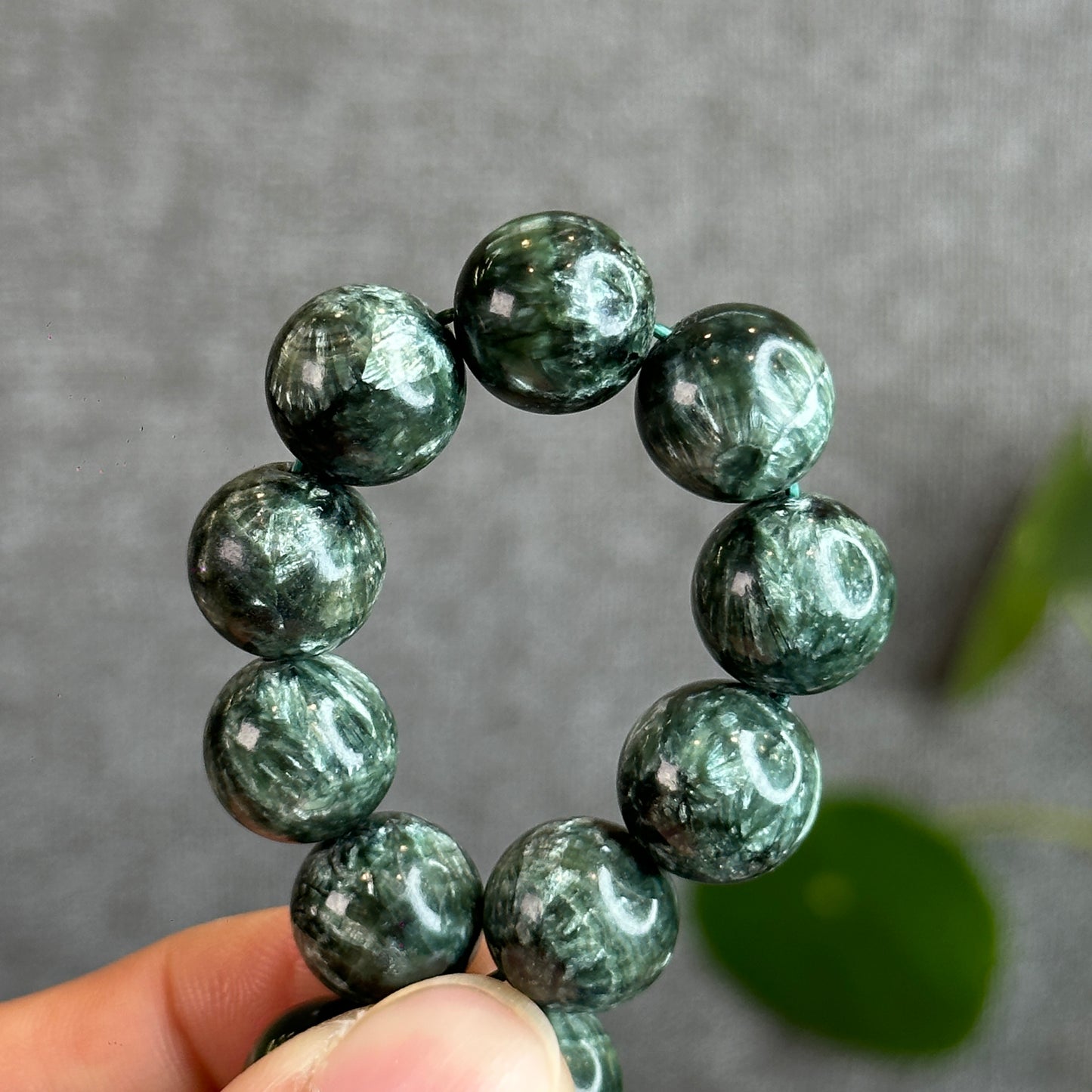 Natural Seraphinite Bracelet Size 12-12.5 mm