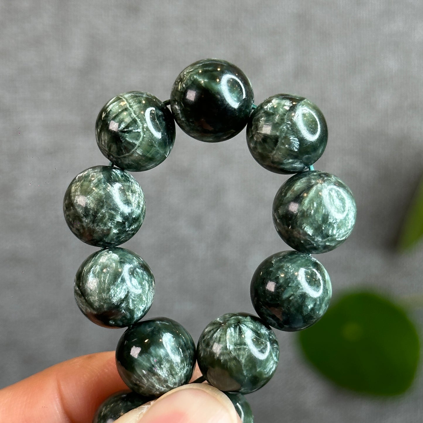 Natural Seraphinite Bracelet Size 12-12.5 mm