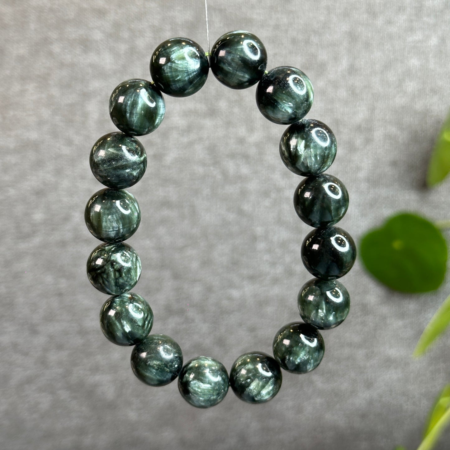 Natural Seraphinite Bracelet Size 14-14.5 mm