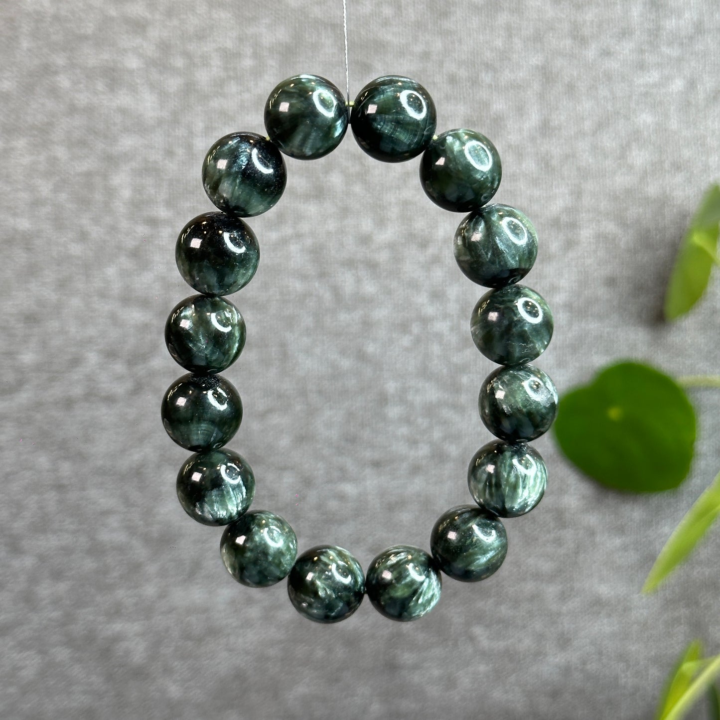 Natural Seraphinite Bracelet Size 14-14.5 mm