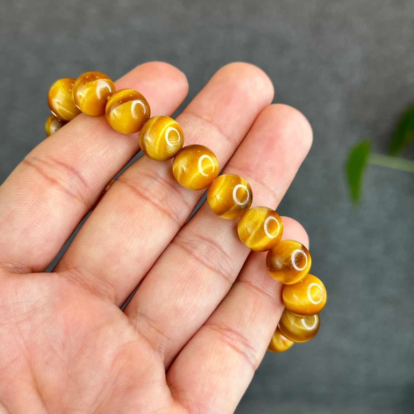 Natural Golden Tiger Eye Bracelet Size 10 mm