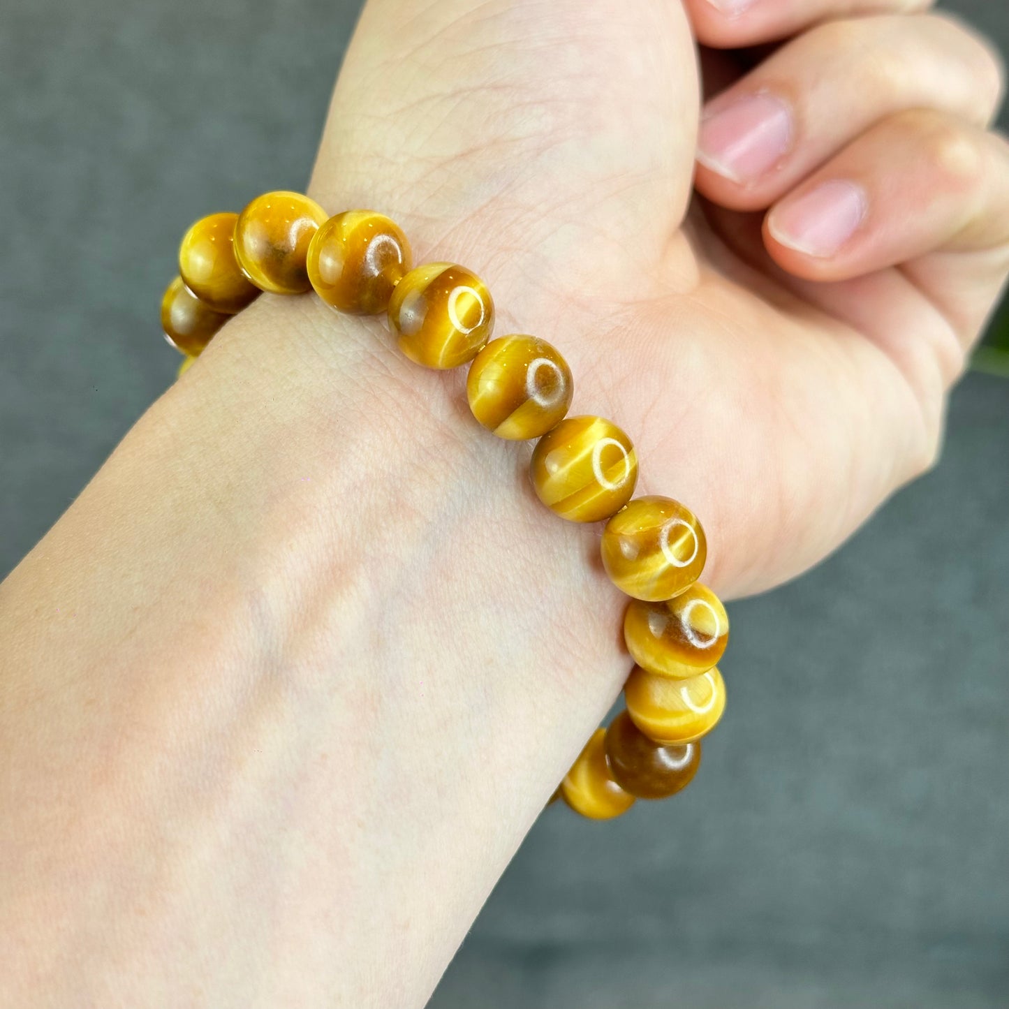 Natural Golden Tiger Eye Bracelet Size 10 mm